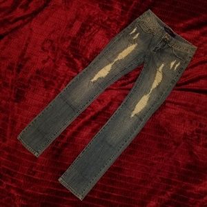 Miley Cyrus & Max Azria Distressed Jeans